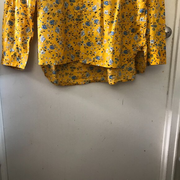 Women's Old Navy Yellow Floral Button-down Shirt - Size XXL Tall - Picture 5 of 6